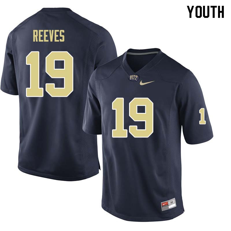 Youth #19 Charles Reeves Pittsburgh Panthers College Football Jerseys Sale-Navy